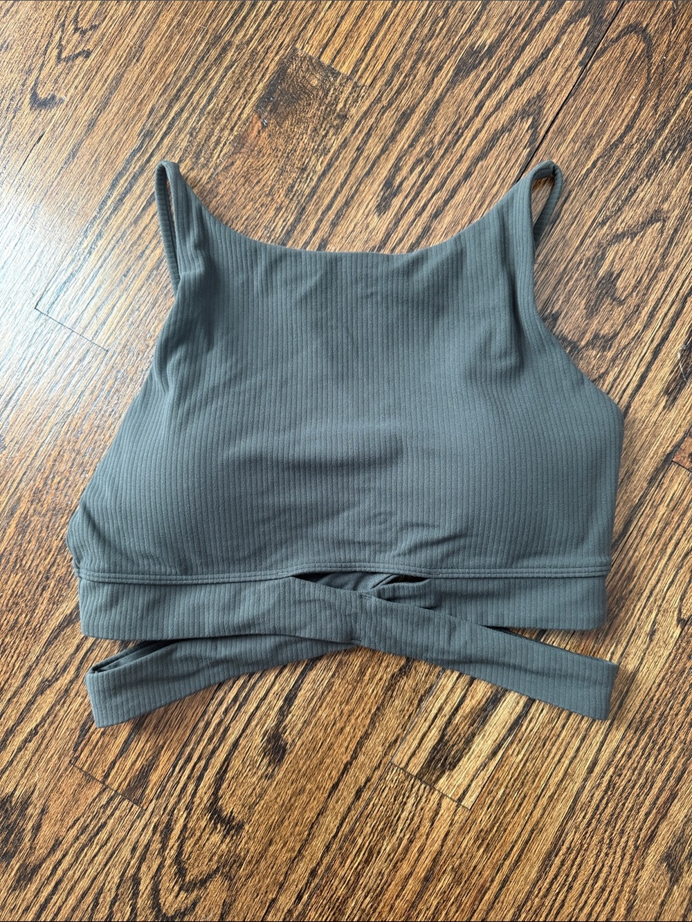 Lululemon cross band high neck Crop Tank Top - Olive